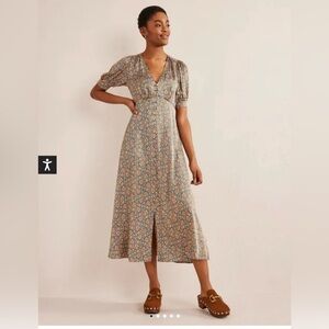 Boden petite Satin Midi Tea Dress size 12